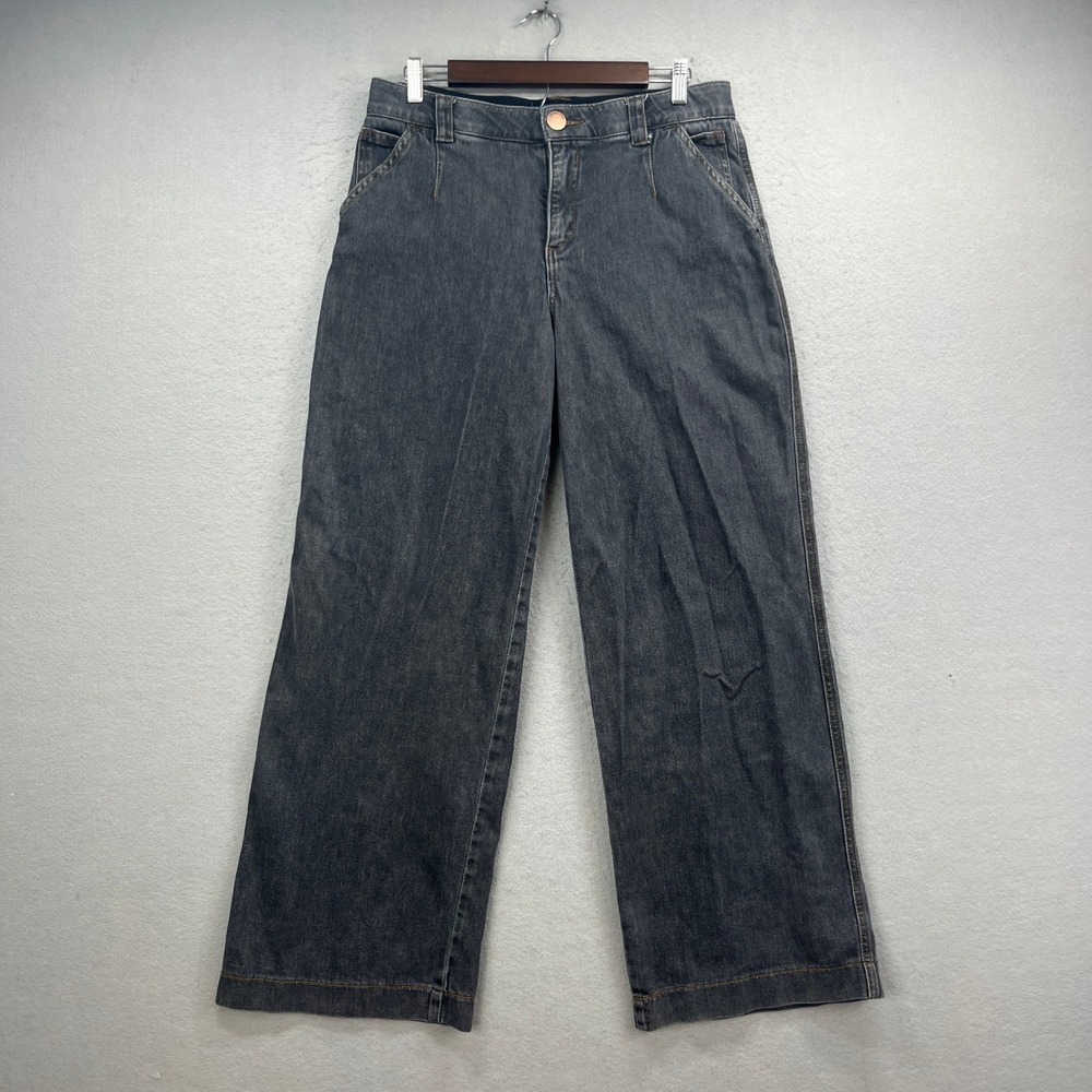 Democracy Jeans Womens 10 Gray Denim Absolution Wide Leg Baggy High Rise Street